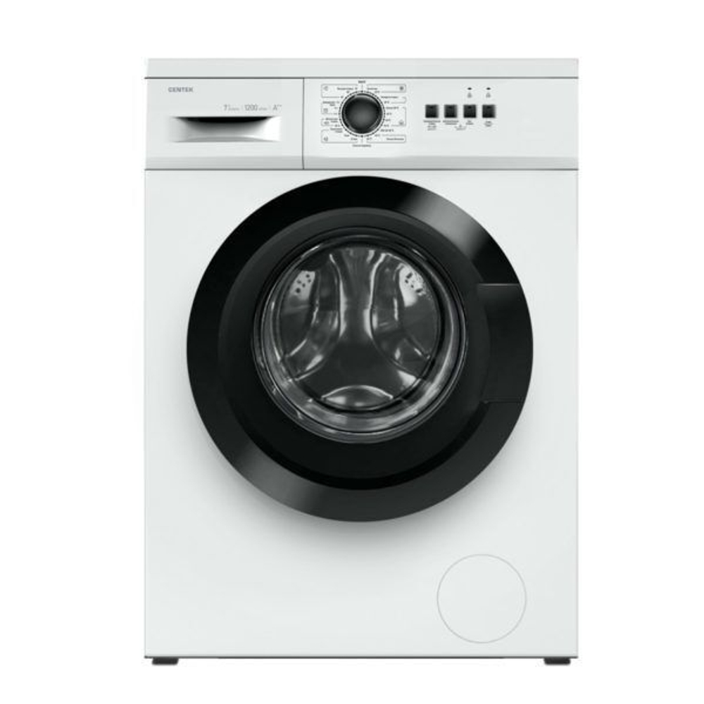 Стиральная машина Centek CT-1904, очистка барабана, загрузка белья 7 кг, отсрочка старта, 1200 об/мин, 23 программы, А++, увеличенный объем камеры