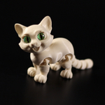 Котик с улыбкой, шарнирная игрушка-антистресс, 9 см., бежевый