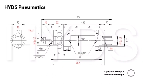 DSNU-16-380-PPV-A Пневмоцилиндр