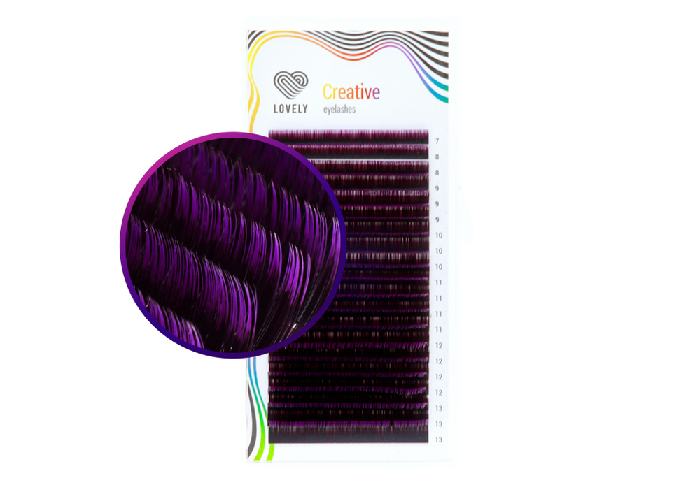 Lovely ресницы Ombre Темно-фиолетовый 20 линий MIX (D 0.07 7-13mm)