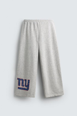 ZARA ДЖОГГЕРЫ СВОБОДНОГО КРОЯ NFL NEW YORK GIANTS, СЕРЫЙ МЕЛАНЖ