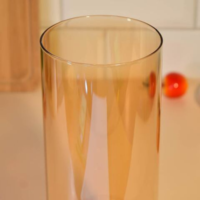 Ваза для цветов "Romantica" 10*10*25см, цветное стекло, цвет золотой