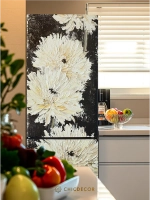 Наклейка на холодильник живописная Георгины