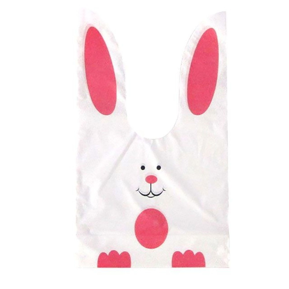 Мешок подар. ПВХ с ушами 20*33см "Заяц" бело-розовый 50шт/уп