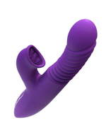 Фиолетовый вибратор-кролик с поступательными движениями, вращением и нагревом Ultimate Thrusting Clit Stimulate-Her - 23,5 см. (Цвет: фиолетовый)