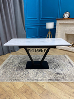 Кухонный раздвижной стол "Леон" итальянский мрамор