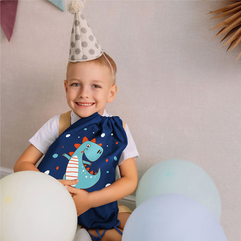 Мешок в садик 33х40, Динозавр (синий)