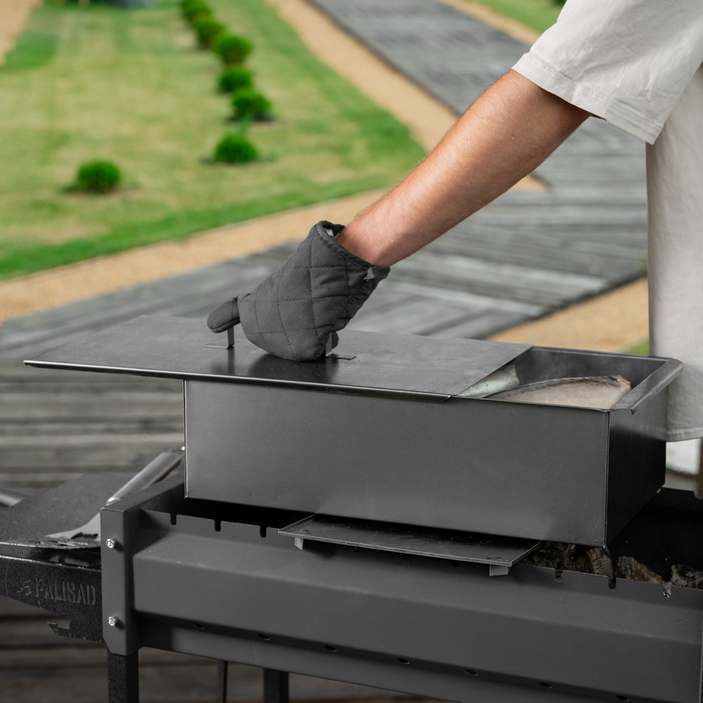 Коптильня двухъярусная 420 x 270 x 175 мм, нержавеющая сталь, 0.8 мм. с поддоном, Camping Palisad