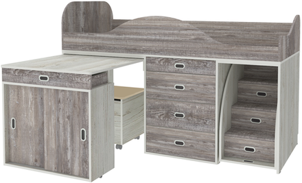 Кровать-чердак КарИВи Малыш Люкс Винтерберг Бетон