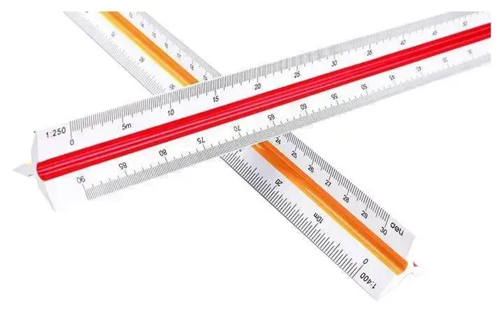 линейка визирная, масштабная линейка