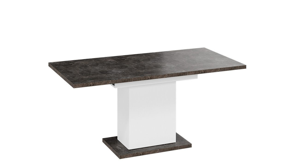 Стол кухонный обеденный раздвижной Белый/Ателье темный 120(163)х80х75 см