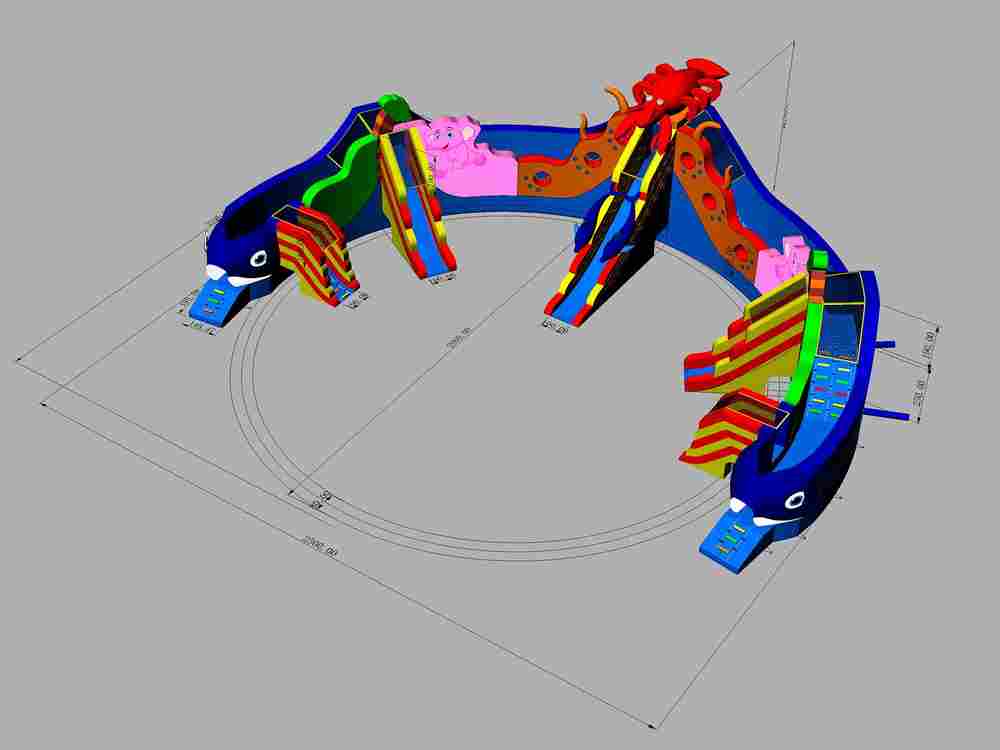 Надувной аквапарк «Аквасфера», без бассейна, 25*22*7,3 м