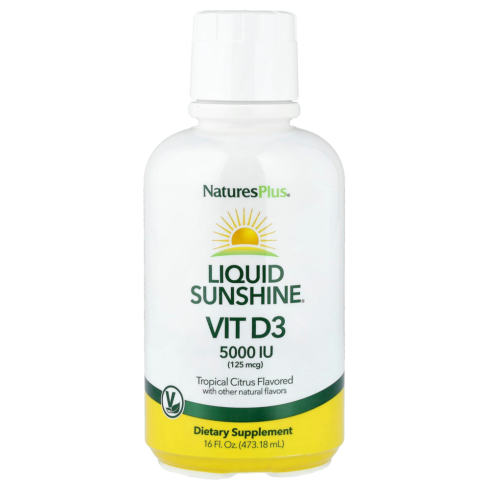 NaturesPlus, Liquid Sunshine®, витамин D3, тропический цитрус, 473,18 мл (16 жидк. унций)