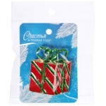 Брошь новогодняя «Best Podarok - Подарок «, 3.7*4.3см