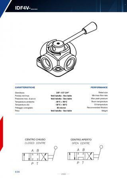 Четырехходовой дивертор 3/8" открытый центр 003.420.000, 60 л/мин, 300 бар