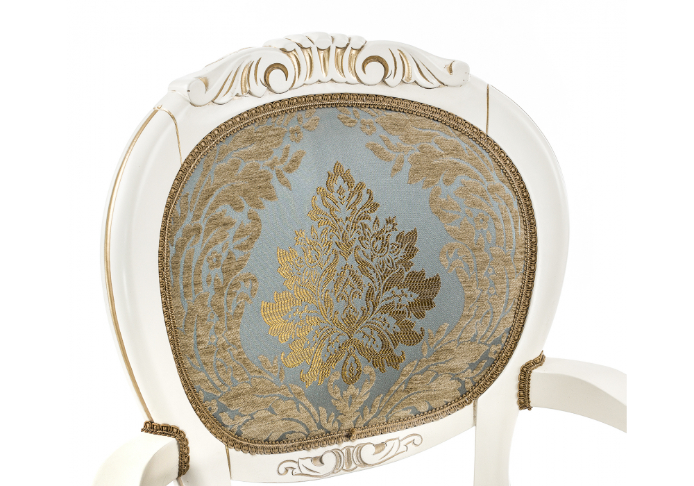 Кресло Woodville Adriano 2 молочный с патиной