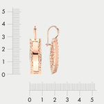 Длинные серьги для женщин из розового золота 585 пробы без вставок (арт. АСд742-3160)