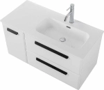 Тумба с раковиной Cezares ECO-CER-N 100 ECO-CER-N-1000-2C-1A-SO-BL белая глянцевая