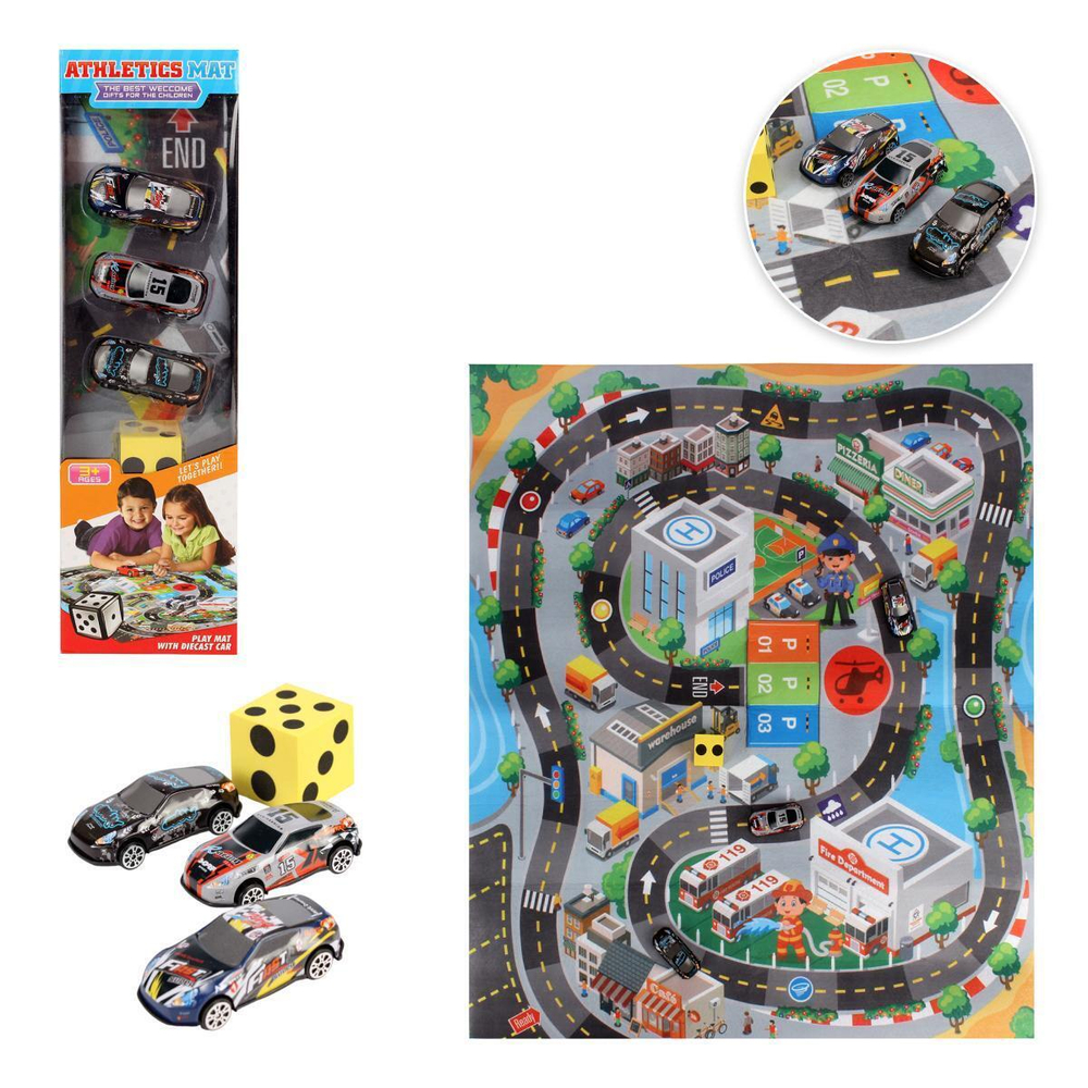 Коврик игровой с машинками, коробка RC333-1