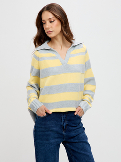 Свитер поло с V-образным вырезом