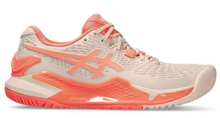 Женские Кроссовки теннисные Asics Gel-Resolution 9 - pearl pink/sun coral