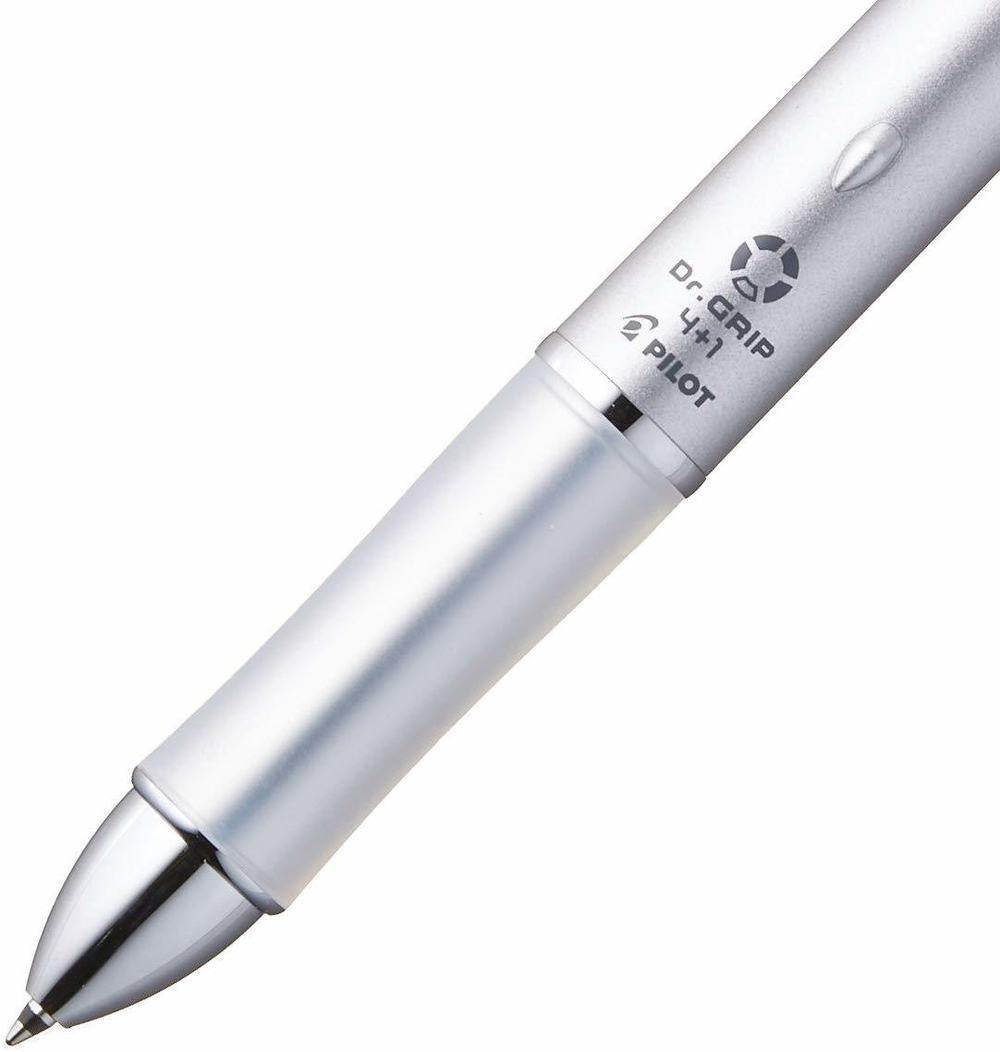 Мультиручка Pilot Dr.Grip 4+1 0.7 Silver (блистер)