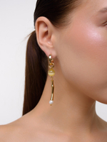 Серьги "Bubble yellow-violet" с селенитом Gold