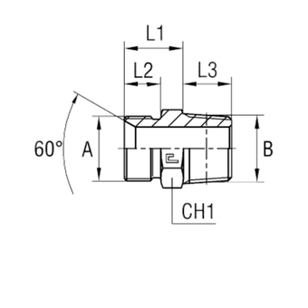 Штуцер FC BSP 1/4 - BSPT 3/8