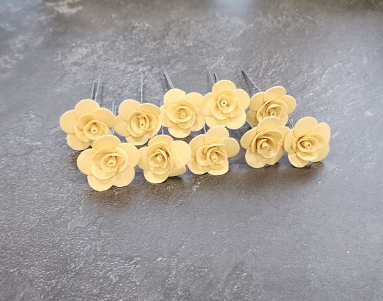 Набор шпилек "Розочки мини" латекс, 5 шт, белые