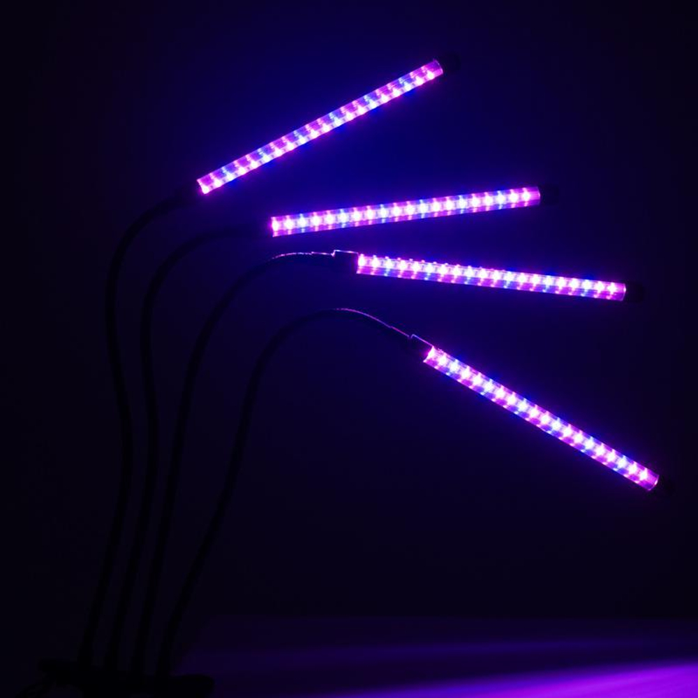 Светильник светодиодный "КРИСТАЛЛ" CTL2-USB-bl Agro 4х10Вт IP40 для растений спектр 4 плафона на прищепке пульт на шнуре красн./син. ФАZА 5068810