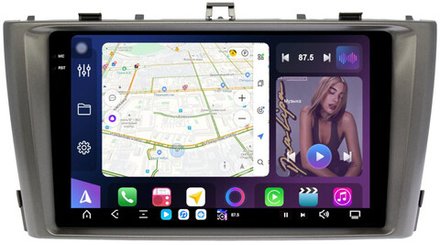 Магнитола для Toyota Avensis T270 2008-2015 (рамка серая) - FarCar GX1224M монитор 9.5" 2K QLED на Android 14, TS20, 6+128Гб, CarPlay, 4G SIM-слот