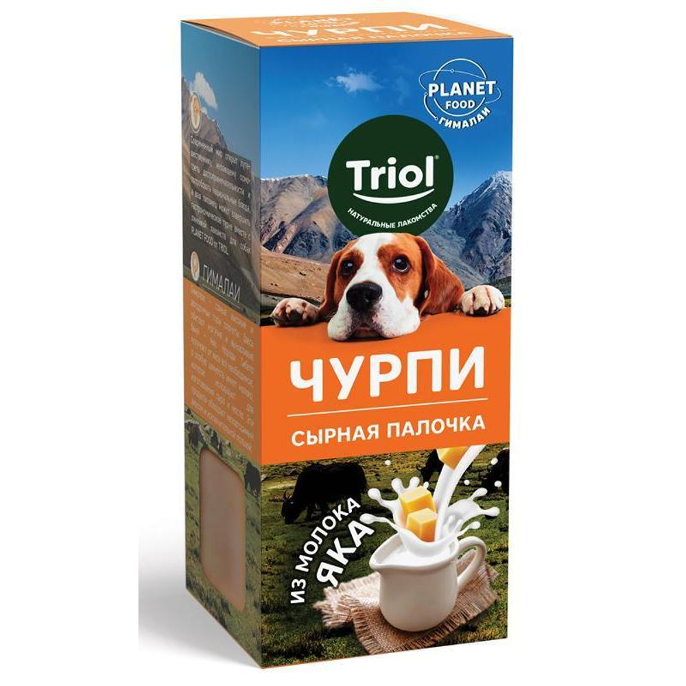 Лакомство для собак сухое "Сырная палочка чурпи" M, 70г, серия PLANET FOOD, Triol