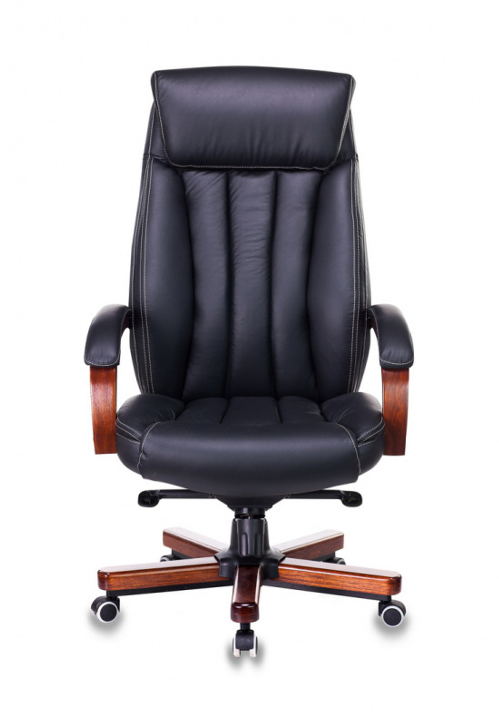 Кресло руководителя Бюрократ T-9922WALNUT черный кожа крестов. металл/дерево