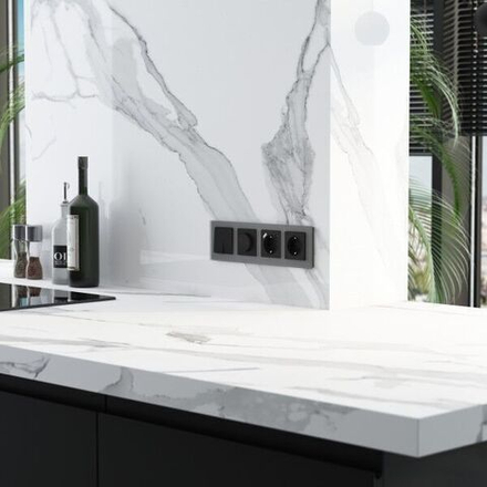 Рамка на 4 поста Senso (серебряный, стекло soft-touch)