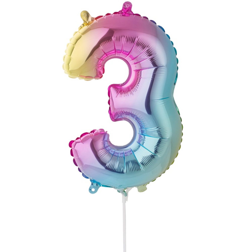 Шар фольгированный Цифра 3 40 см (Ассорти)