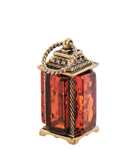 AM-3228 Фигурка «Фонарь Ночной» (латунь, янтарь)