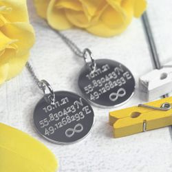 Парные кулоны с координатами и датой на заказ