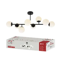 Люстра под лампу AURORA LUNA-8G9-BL 8xG9 матовые плафоны, черный корпус IN HOME