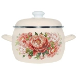 Кастрюля эмал 5,0л Букет пионов