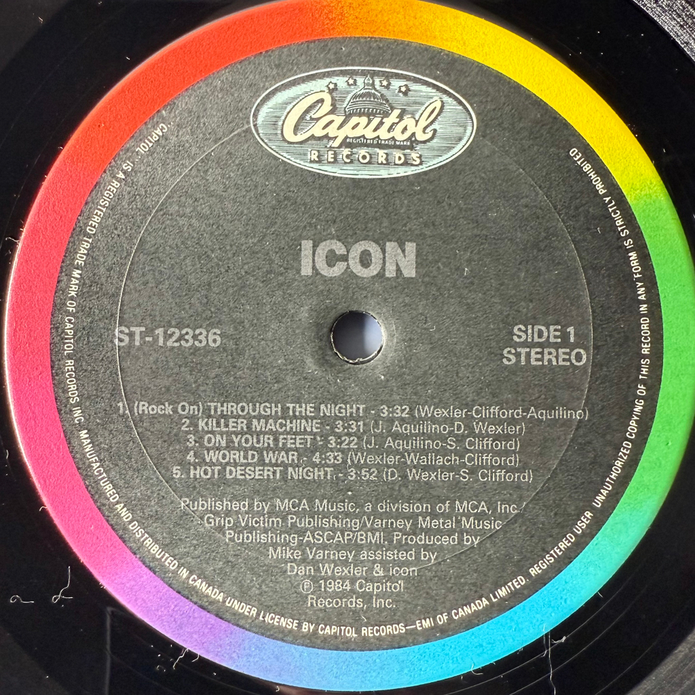 Icon ‎– Icon (Канада 1984г.)