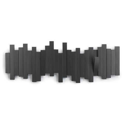 Вешалка настенная sticks, 49,3 см, черная, 5 крючков