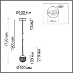 8083/1A LEDIO LN25 000 золото/прозрачный, металл/акрил Подвесной светильник LED 3W 4000K 220V RIMINI