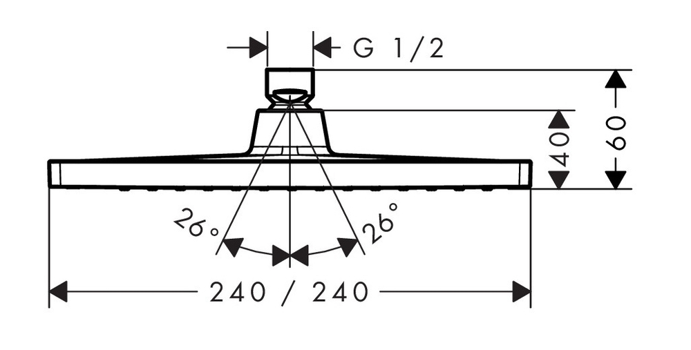 Верхний душ Hansgrohe Crometta E 240 1jet 26726000