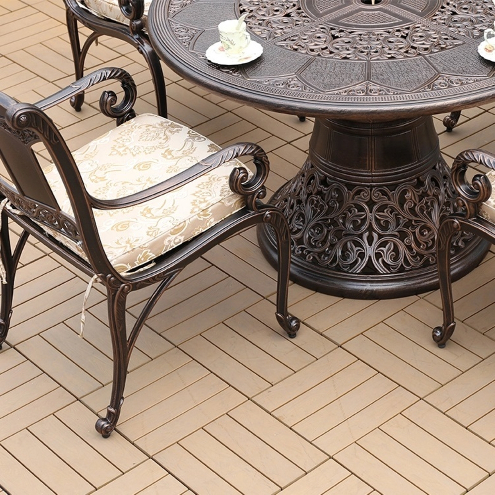 Стол из литого алюминия САНДАЛОВОЕ ДЕРЕВО «SANDALWOOD» D118