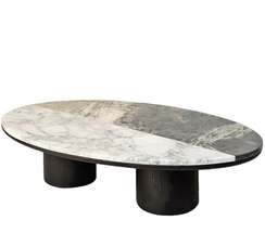 Журнальный стол SC-12, 130х60х38 см, мрамор, дерево
