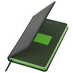 Ежедневник датированный 2023 А5 138x213 мм BRAUBERG "Chameleon", под кожу, черный/зеленый, 114106