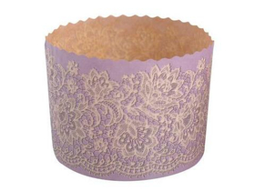 Форма для кулича d110, h85мм СИРЕНЕВОЕ КРУЖЕВО (300 гр.) 5 шт.