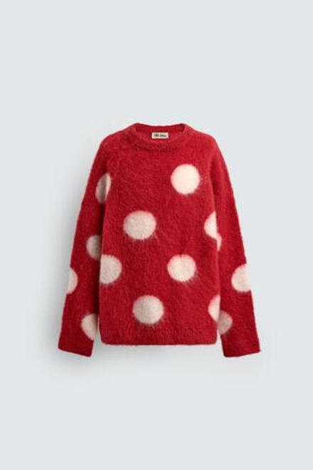 ZARA X DISNEY ДЖЕМПЕР В ГОРОШЕК, КРАСНЫЙ