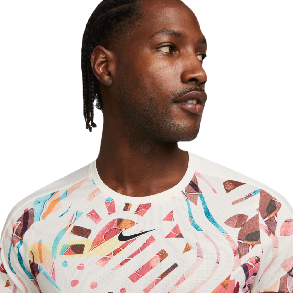 Мужская теннисная футболка Nike Court Dri-Fit Slam Tennis Top - coconut milk/black