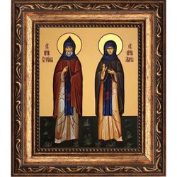 Кирилл и Мария Радонежские Преподобные. Икона на холсте.